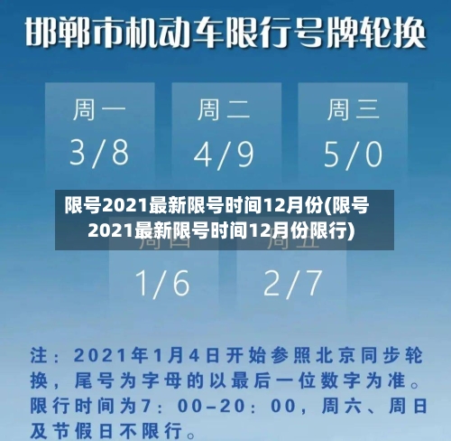 限号2021最新限号时间12月份(限号2021最新限号时间12月份限行)