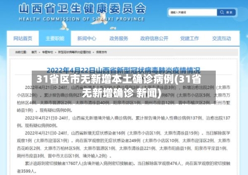 31省区市无新增本土确诊病例(31省无新增确诊 新闻)