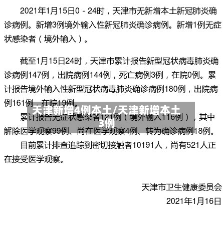 天津新增4例本土/天津新增本土3例-第2张图片