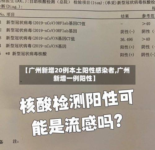 【广州新增20例本土阳性感染者,广州新增一例阳性】