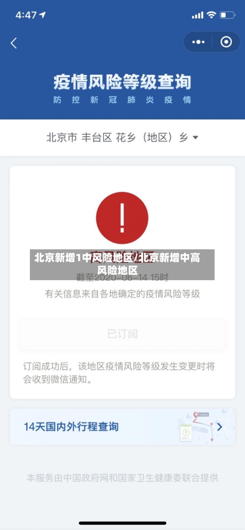 北京新增1中风险地区/北京新增中高风险地区
