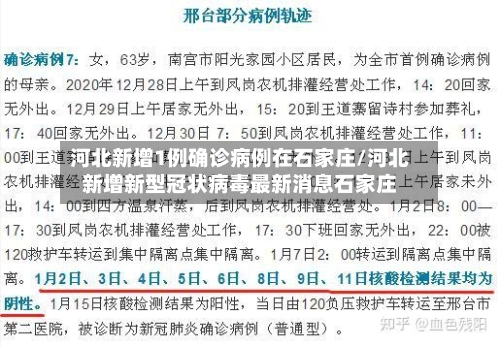 河北新增1例确诊病例在石家庄/河北新增新型冠状病毒最新消息石家庄