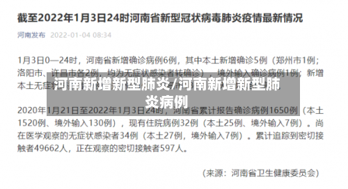 河南新增新型肺炎/河南新增新型肺炎病例