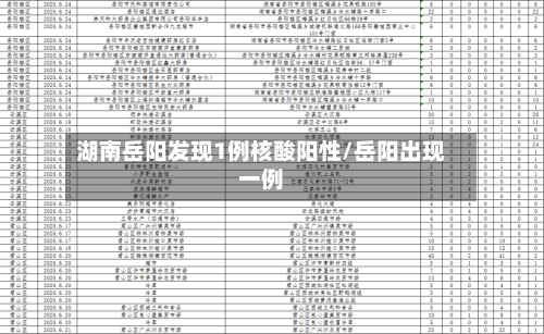 湖南岳阳发现1例核酸阳性/岳阳出现一例