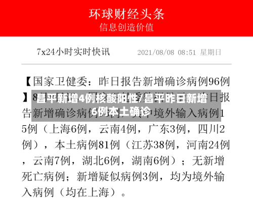 昌平新增4例核酸阳性/昌平昨日新增6例本土确诊