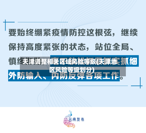 天津调整相关区域风险等级(天津地区风险等级划分)