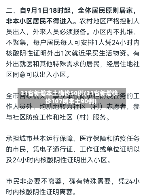 31省新增本土确诊50例(31省新增确诊107例本土90例)-第3张图片