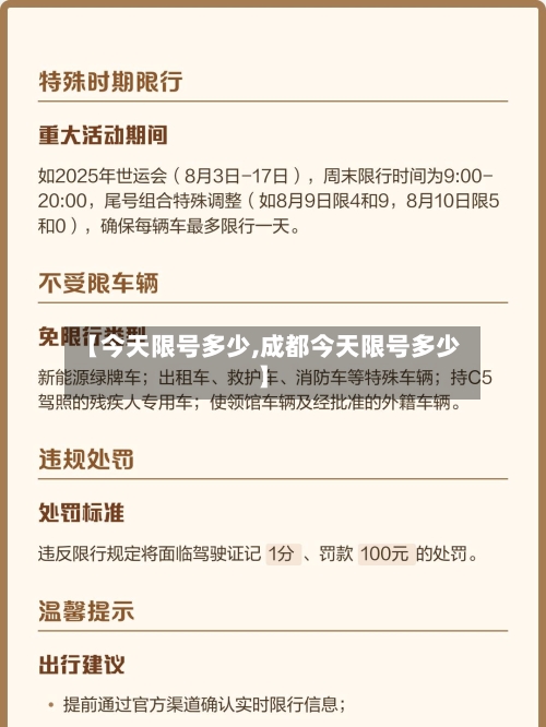 【今天限号多少,成都今天限号多少】-第2张图片