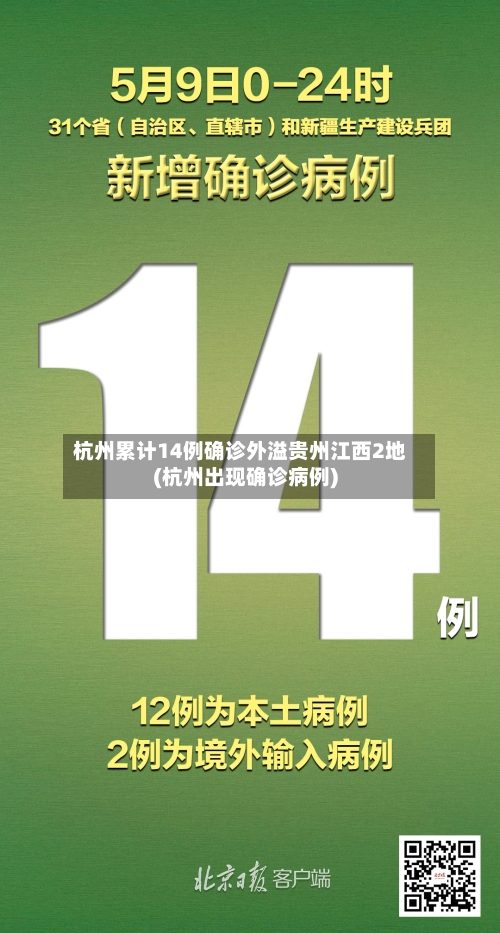 杭州累计14例确诊外溢贵州江西2地(杭州出现确诊病例)