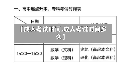 【成人考试时间,成人考试时间多久】-第2张图片
