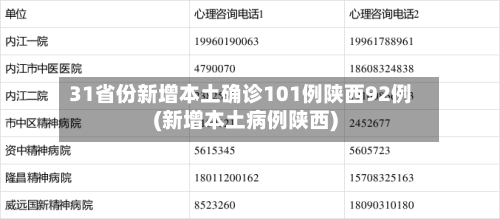 31省份新增本土确诊101例陕西92例(新增本土病例陕西)