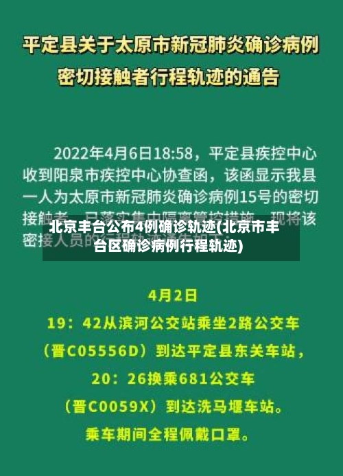 北京丰台公布4例确诊轨迹(北京市丰台区确诊病例行程轨迹)
