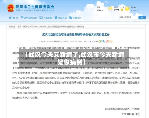 【武汉今天又新增了,武汉市今天新增疑似病例】