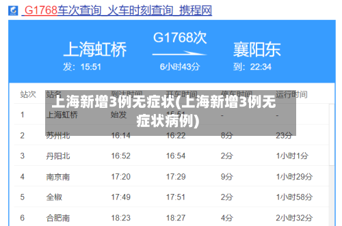 上海新增3例无症状(上海新增3例无症状病例)