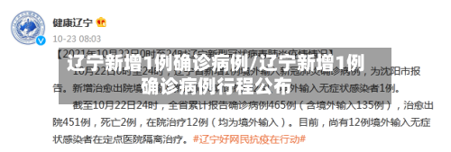 辽宁新增1例确诊病例/辽宁新增1例确诊病例行程公布-第3张图片
