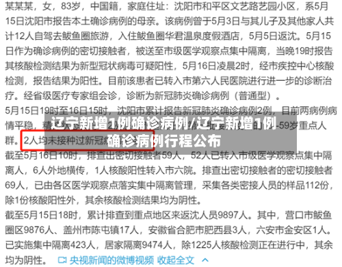 辽宁新增1例确诊病例/辽宁新增1例确诊病例行程公布