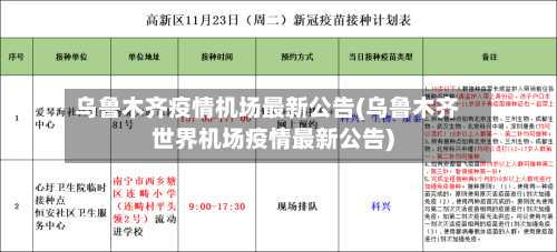 乌鲁木齐疫情机场最新公告(乌鲁木齐世界机场疫情最新公告)-第2张图片