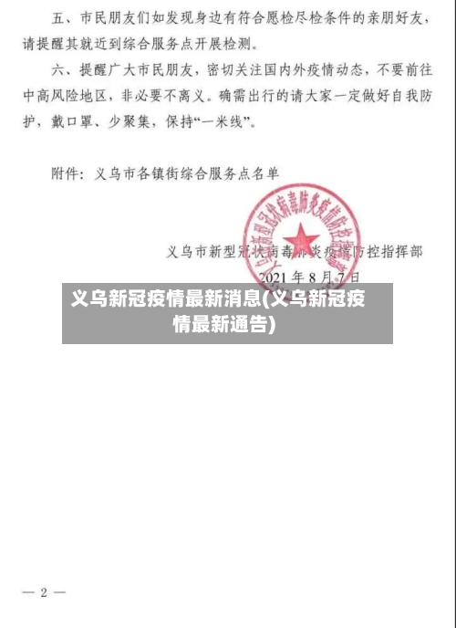 义乌新冠疫情最新消息(义乌新冠疫情最新通告)