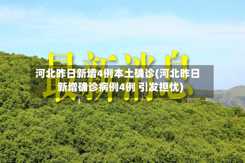 河北昨日新增4例本土确诊(河北昨日新增确诊病例4例 引发担忧)-第2张图片