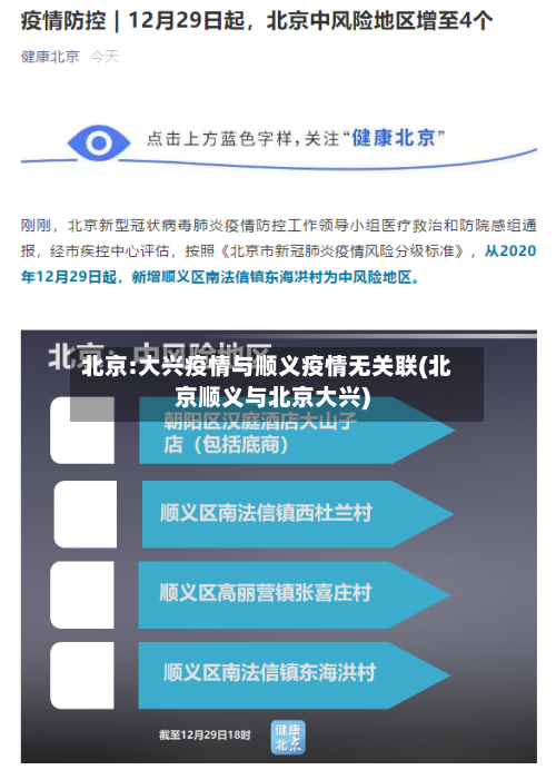 北京:大兴疫情与顺义疫情无关联(北京顺义与北京大兴)