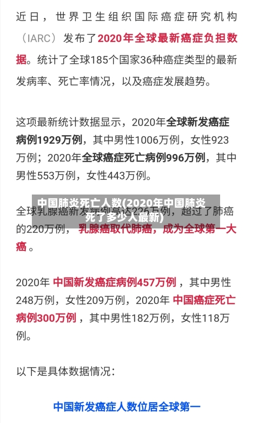 中国肺炎死亡人数(2020年中国肺炎死了多少人最新)-第3张图片