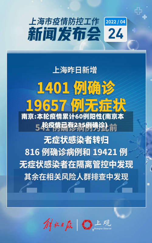 南京:本轮疫情累计60例阳性(南京本轮疫情已有215例确诊)