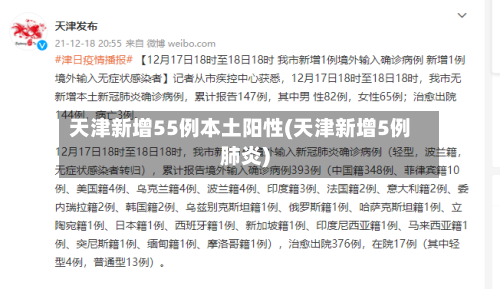 天津新增55例本土阳性(天津新增5例肺炎)-第2张图片