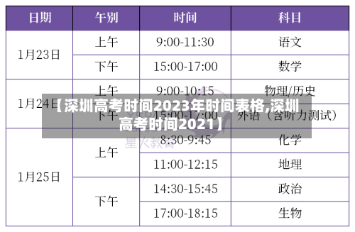 【深圳高考时间2023年时间表格,深圳高考时间2021】-第2张图片