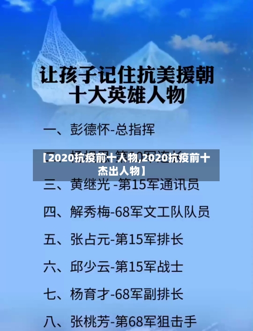 【2020抗疫前十人物,2020抗疫前十杰出人物】
