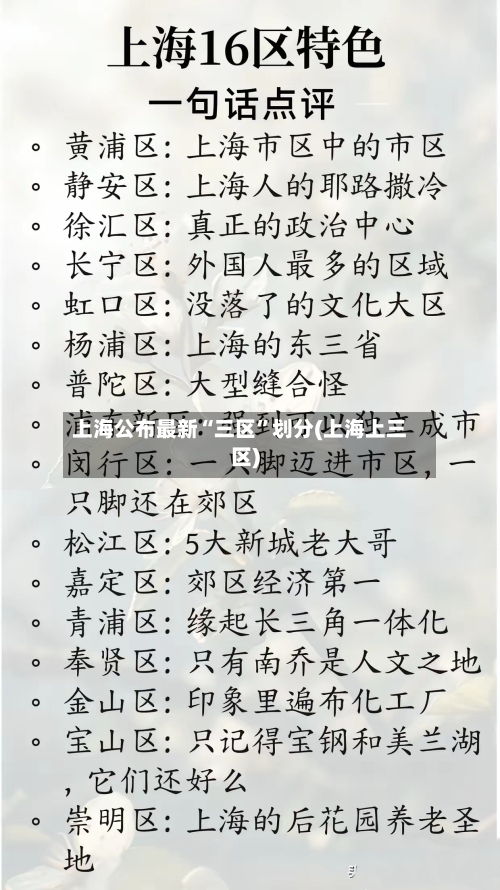 上海公布最新“三区	”划分(上海上三区)-第2张图片