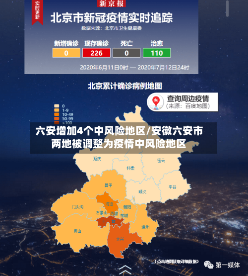 六安增加4个中风险地区/安徽六安市两地被调整为疫情中风险地区