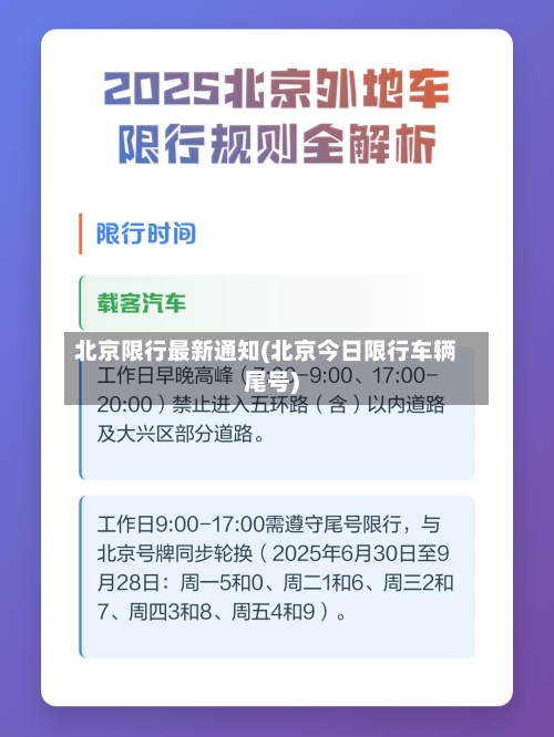 北京限行最新通知(北京今日限行车辆尾号)