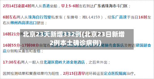 北京23天新增332例(北京23日新增2例本土确诊病例)