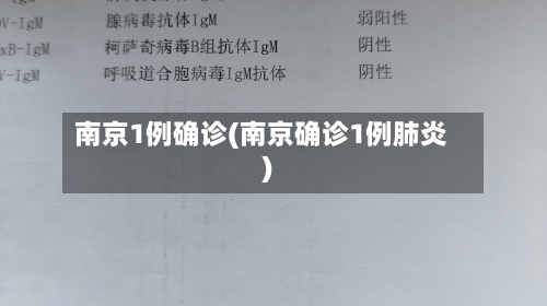 南京1例确诊(南京确诊1例肺炎)-第3张图片