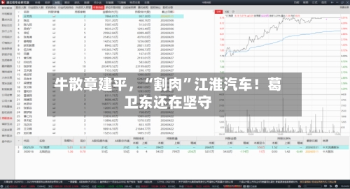 牛散章建平，“割肉”江淮汽车！葛卫东还在坚守