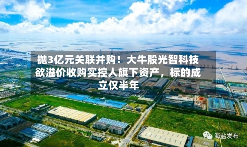 抛3亿元关联并购！大牛股光智科技欲溢价收购实控人旗下资产，标的成立仅半年