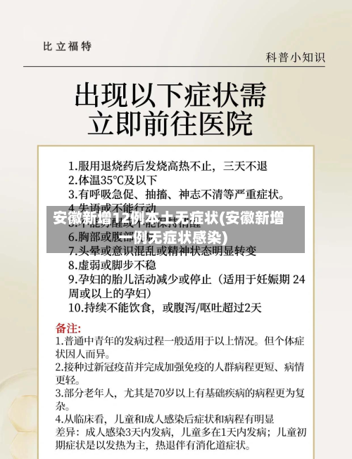 安徽新增12例本土无症状(安徽新增一例无症状感染)