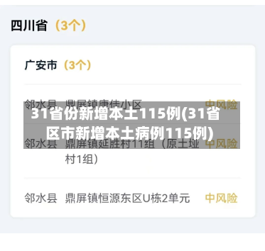 31省份新增本土115例(31省区市新增本土病例115例)-第2张图片