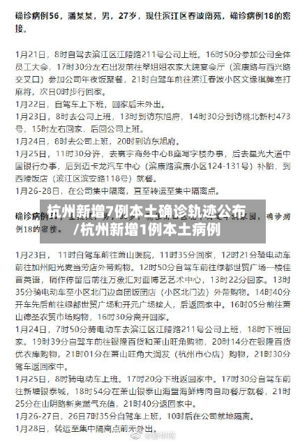 杭州新增7例本土确诊轨迹公布/杭州新增1例本土病例-第2张图片
