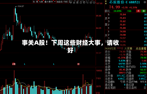 事关A股！下周这些财经大事，请收好