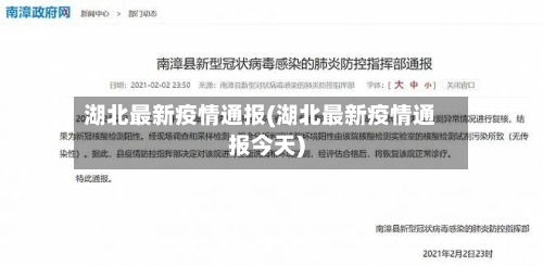 湖北最新疫情通报(湖北最新疫情通报今天)-第2张图片