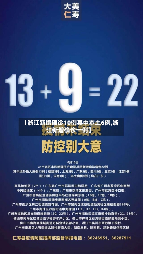 【浙江新增确诊10例其中本土6例,浙江新增确诊一例】