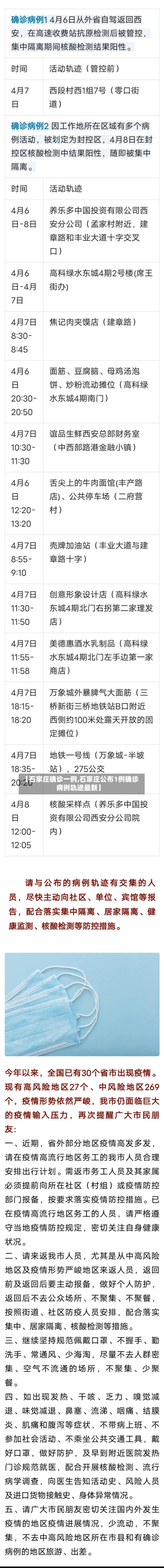 【石家庄确诊一例,石家庄公布1例确诊病例轨迹最新】-第3张图片
