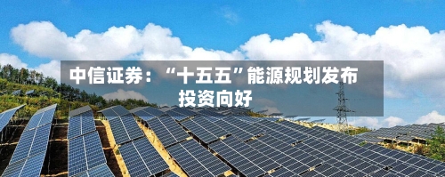 中信证券：“十五五”能源规划发布 投资向好-第2张图片