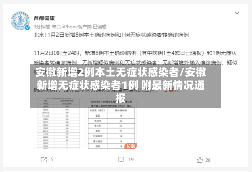 安徽新增2例本土无症状感染者/安徽新增无症状感染者1例 附最新情况通报
