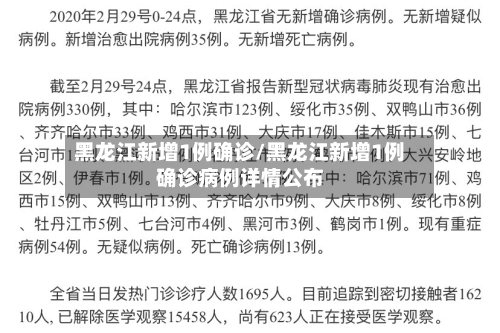 黑龙江新增1例确诊/黑龙江新增1例确诊病例详情公布-第3张图片