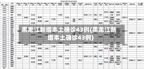 黑龙江新增本土确诊43例(黑龙江新增本土确诊43例)-第3张图片