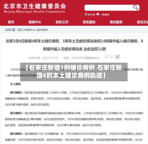 【石家庄新增1例确诊病例,石家庄新增4例本土确诊病例轨迹】-第3张图片