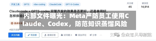 内部文件曝光：Meta严防员工使用Claude、Codex，防范知识蒸馏风险