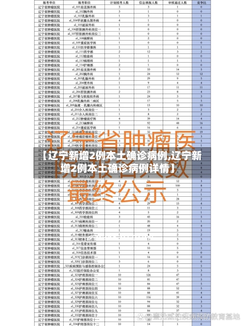 【辽宁新增2例本土确诊病例,辽宁新增2例本土确诊病例详情】